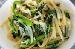 菠菜炝土豆丝的做法